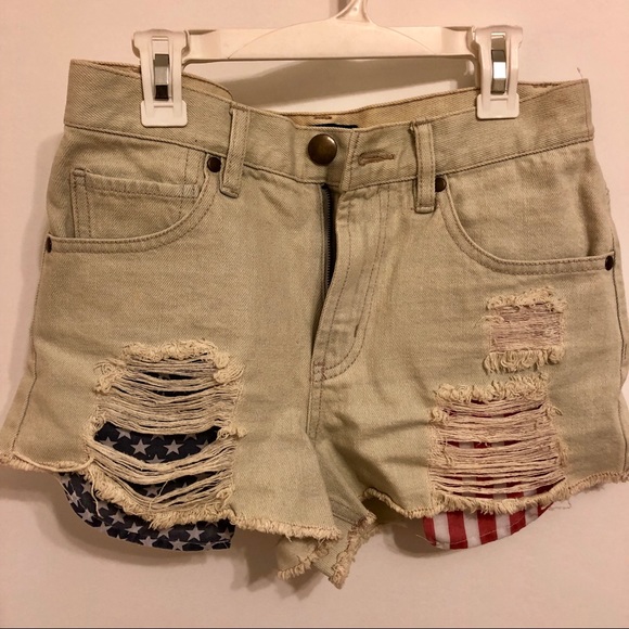 High Waisted Jean Shorts - Picture 1 of 4